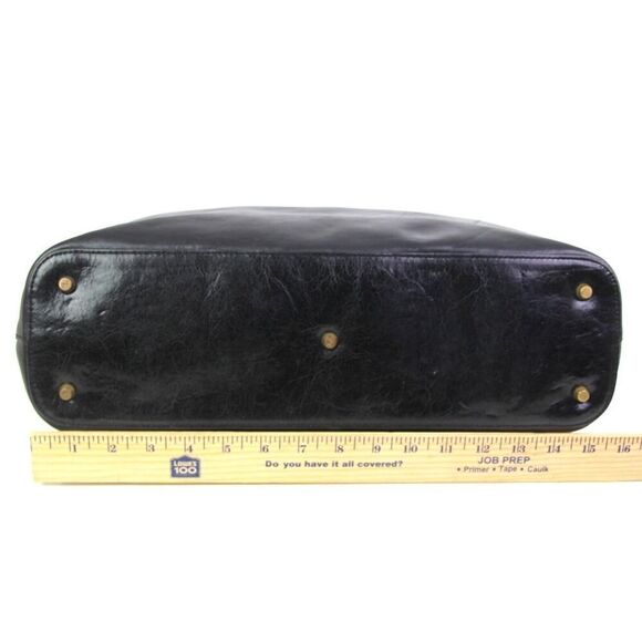 Monsac SMOOTH BLACK REAL LEATHER CLASSIC BUSINESS SATCHEL TOTE BAG HANDBAG PURSE - Picture 13 of 15